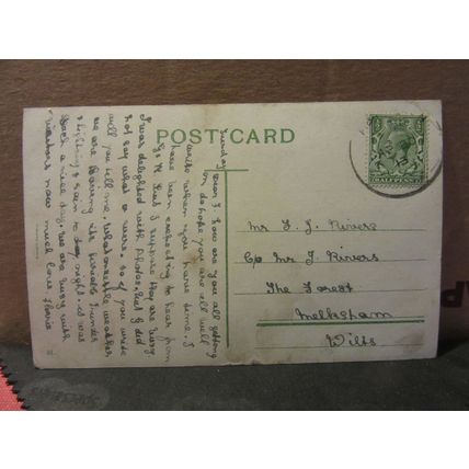 CONTEMPLATION.. 6 puppy dogs , used antique postcard 1913 pm
