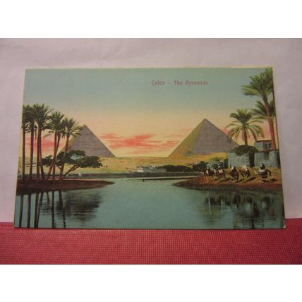 THE PYRAMIDS. CAIRO, EGYPT unused antique postcard (a) =