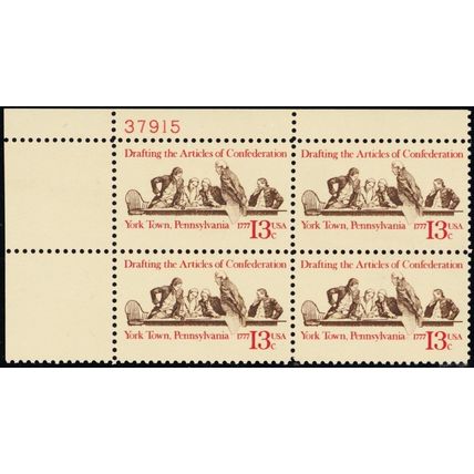 1726, Mint VF NH Untagged ERROR 13¢ Plate Block Cat $400.00 - Stuart Katz