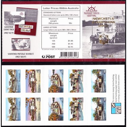 Australia 2003 $5 MURRAY RIVER SHIPPING Booklet 206246 - NEWCASTLE STAMPHOW 2003