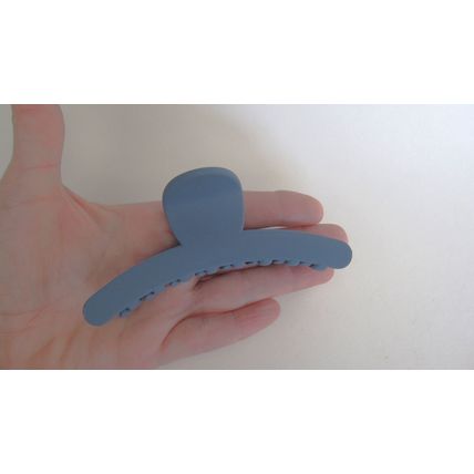 Long matte blue hair claw clip for long hair