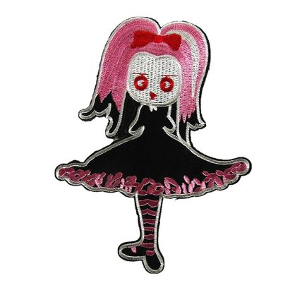 Goth Girl Iron On Patch Quality 14cm x 11cm Rock Gothic Punk Badge Motif P315