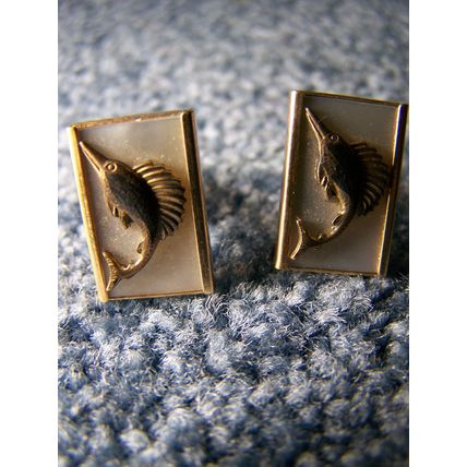 Swordfish cuff links - vintage