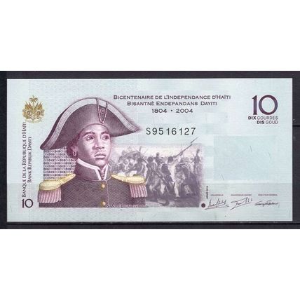 BILLET DE BANQUE HAITI 10 GOURDES 2004 PICK 272