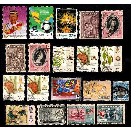 Malaysia Mix of 19 Used Stamps #1