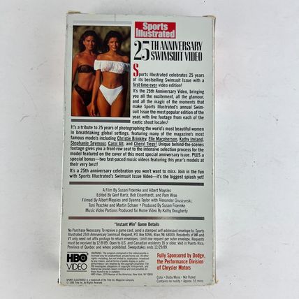 Sports Illustrated 25th Anniversary Swimsuit Video VHS Tape