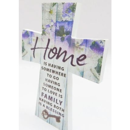 Home Cross with Sentimental Verse Freestanding 10CM Gift ChristianHome Decor