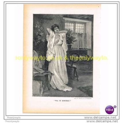 WILL HE REMEMBER?, Book Illustration, c1897