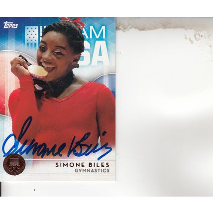 SIMONE BILES 2016 AUTOGRAPHED OLYMPIC GOLD MEDAL WINNER IN GYMNASTICS CARD