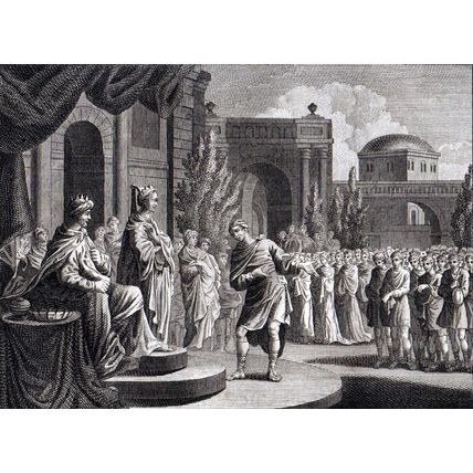HYRCANUS, YOUNGEST SON OF JOSEPH 1777 Cook - Jan Luyken ANTIQUE ETCHING