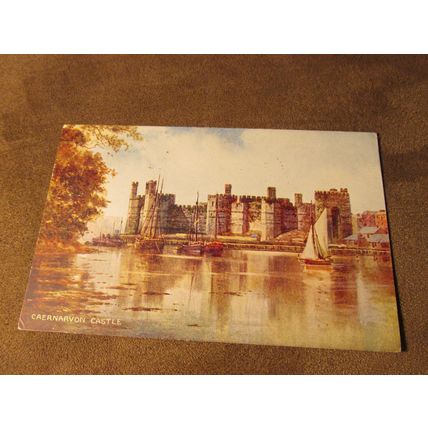 1940s Postcard - Caernarvon Castle - North Wales - Artist A156