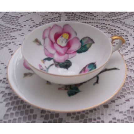 Beautiful Single Pink Rose Teacup & Saucer UCAGCO CHINA MADE IN OCCUPIED JAPAN
