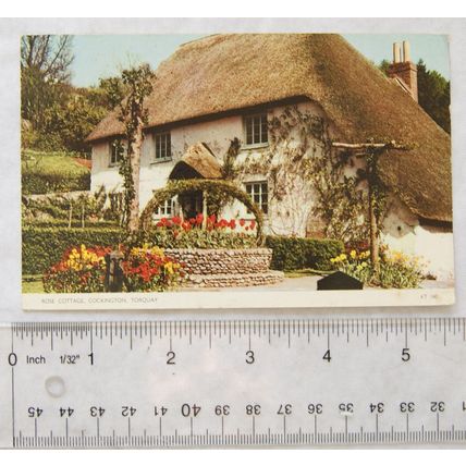 1963 postcard Rose Cottage, Cockington, Torquay