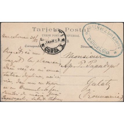 Cascada del Parque, Barcelona, 1906 - Angel Toldrá Viazo Tarjeta Postal