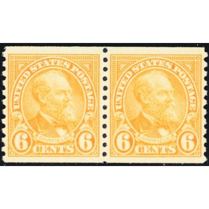 723, Mint Superb NH 6¢ Pretty Coil Pair - Stuart Katz