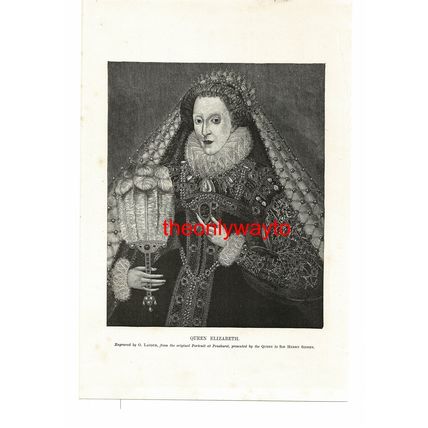 Queen Elizabeth I, By Sir Henry Sidney, Book Illustration (Print), 1887