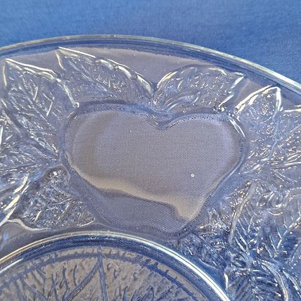 Vintage Lot 4 KIG Indonesia K126 CLEAR Fruit Glass SALAD Plates Bread & Butter