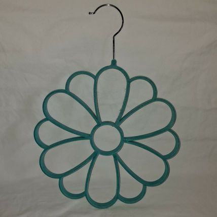 TEAL FLOWER SCARF HANGER Belt Tie Velvet Holder Closet Organizer Storage Necktie