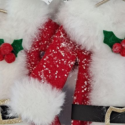 NEW Lot 3 SANTA SUITS 6" Christmas ORNAMENTS Holiday Time Mrs Claus Jacket