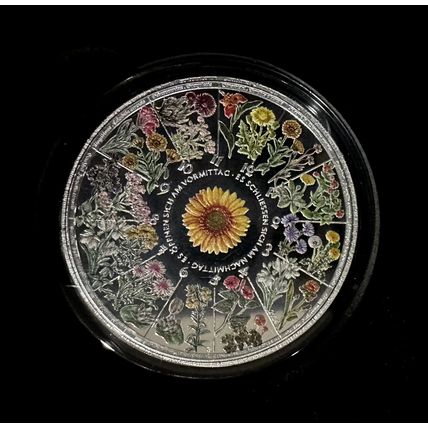 1 Oz Silver Proof Collectible 2024 $20 Floral Clock Only 333 Minted