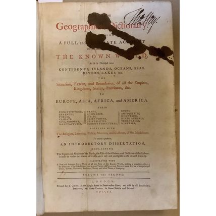 BARROW, John. A NEW GEOGRAPHICAL DICTIONARY, 1760, 133 MAPS AND PRINTS, FOLIOS