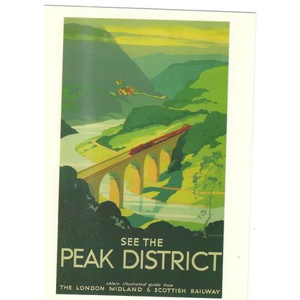 RAIL ADVERTISING LMS PEAK DISTRICT CARD NO DRG 128 INC UK POSTAGE