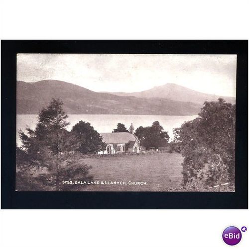 Wales BALA Lake & Llanygil Church Postcard by Photochrom (5733)