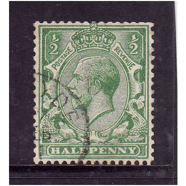 GREAT BRITAIN 1924 1/2d GREEN SG 418 FINE USED #1