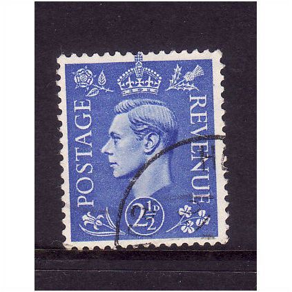 GREAT BRITAIN 1941 GEORGE VI SG 489 2 1/2d LIGHT ULTRAMARINE FINE USED #2
