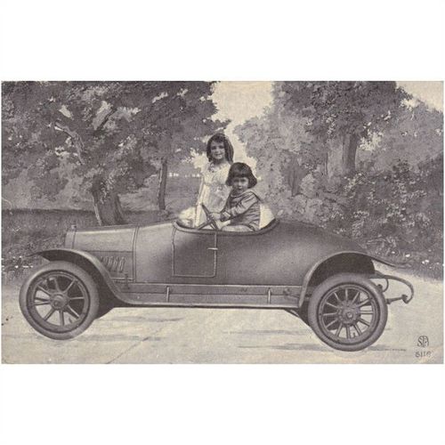 2 Children in a Car Postcards Mv20196