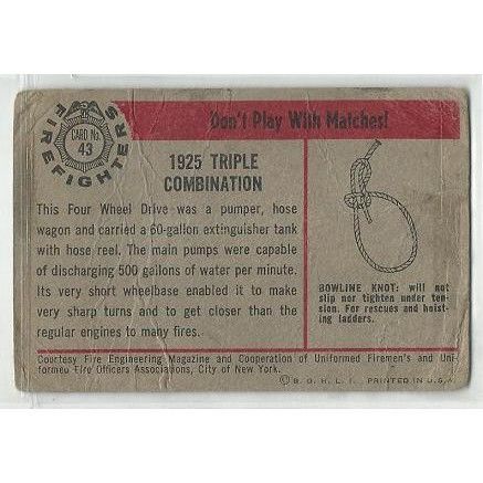 BOWMAN ' FIREFIGHTER ' card # 43 ( 1953 )