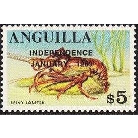 Anguilla 1969 Independence $5 Spiny Lobster Mounted Mint MM Sc 67 postage stamp