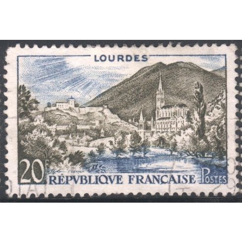 France 1954 - SG1205 - 6f indigo, blue & green - Lourdes - used 2