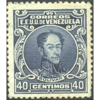 Venezuela 1924 - 40c greenish blue - Bolivar - MH