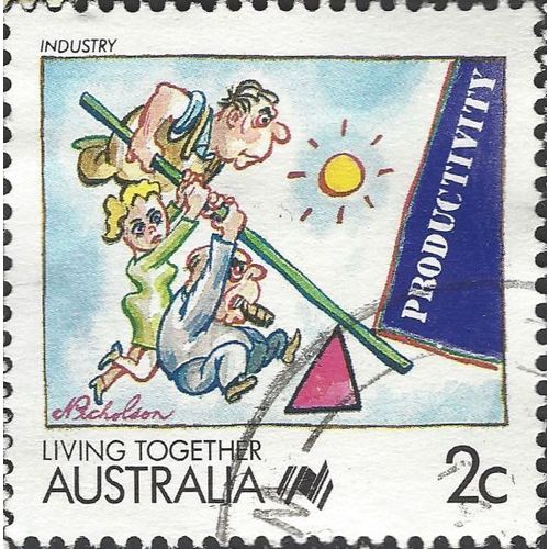 AUSTRALIA, Living Together, Industry, blue 1988, 2c, #4