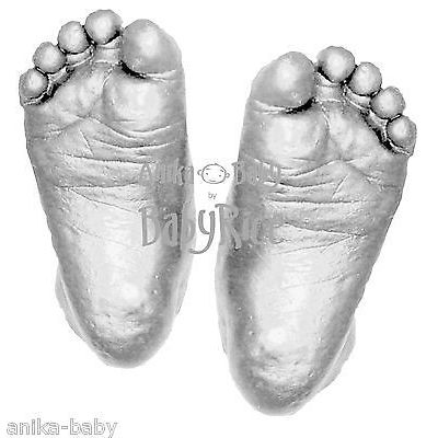 New Unisex Girl/Boy 3D Baby Casting Kit Silver Hand Foot Feet Cast Black Frame