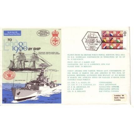 To London 1980 By Ship Stampex Cover Special cancel typed VGC
