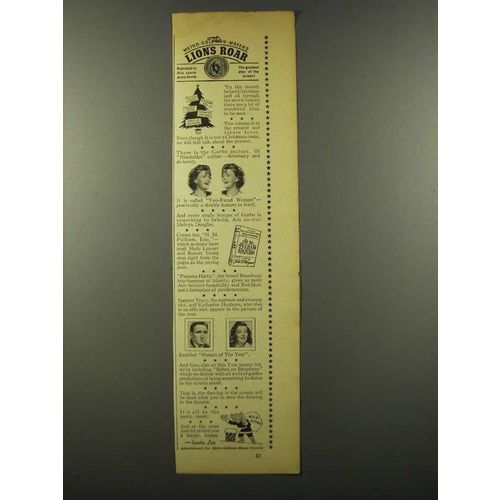 1941 MGM Two-Faced Woman Movie Ad - Greta Garbo