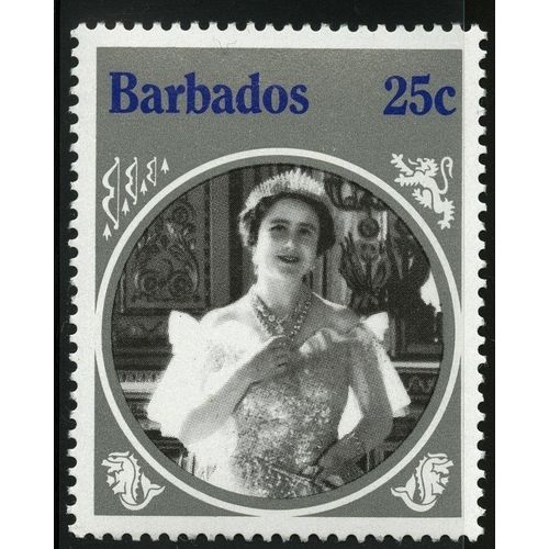 Barbados 1985 Queen Elizabeth Mother 25c Unmounted Mint NHM SG 779 Sc 660 stamp