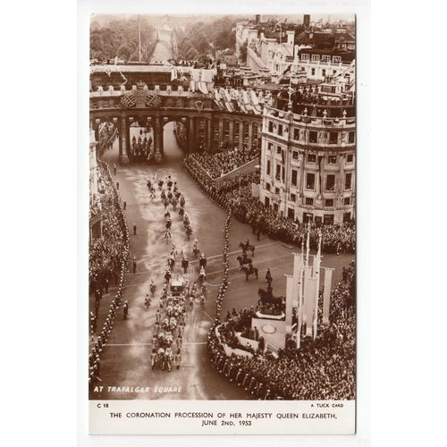 Coronation Procession Her Majesty Queen Elizabeth Royalty Postcard 1953 RP C18