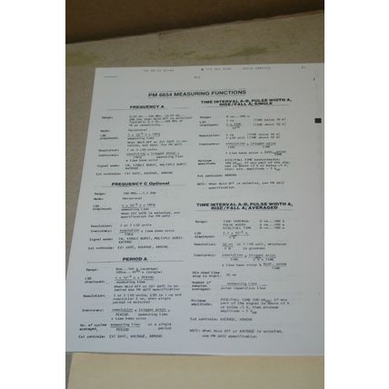 Phillips PM-6654 Counter Specifications sheet