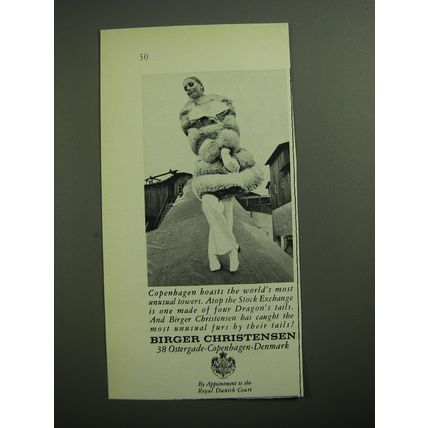 1970 Birger Christensen Fur Coats Ad - boasts the world's most unusual towers
