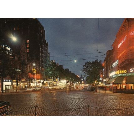 Avenue De Keyser Keyserlei Antwerp Belgium Night Illuminations Postcard