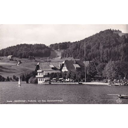 Boats at Hotel Seerose Fuschl An Sees Austria Postcard