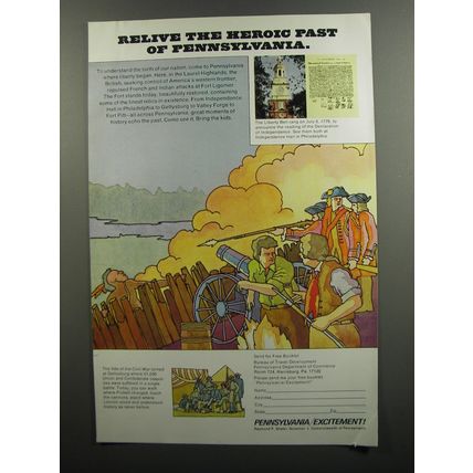 1970 Pennsylvania Tourism Ad - Relieve the heroic past of Pennsylvania