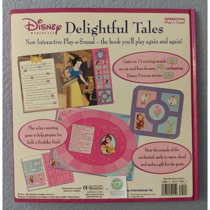 DISNEY INTERACTIVE PLAY-A-SOUND PRINCESS DELIGHTFUL TALES 4 STORIES + GAME BOARD