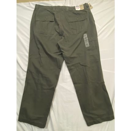 DOCKERS 10254 Flat Front Relaxed Fit Side Zip Chino Pants Green 40 x 30