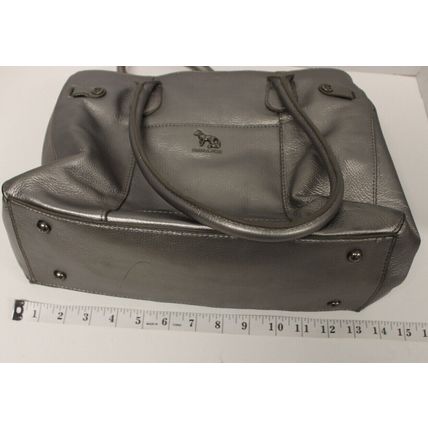 Emma Fox Silver Handbag, Quilted back exterior, double handles