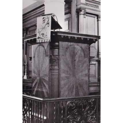 Oak Pulpit St Anne's Church Manchester Real Photo Postcard unused VGC