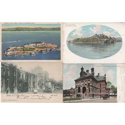 Alcatraz Prison 4x American Court Police Old Postcard s